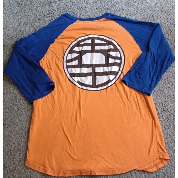 Dragon Ball Z Super Anime Orange Cotton Blend 3/4 Sleeve Baseball Jersey XL - Picture 4 of 5